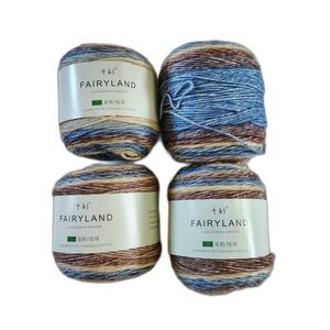 Fairyland Blended Air Yarn Lot 4 Skeins 100g 245m Color 1162 Variegated